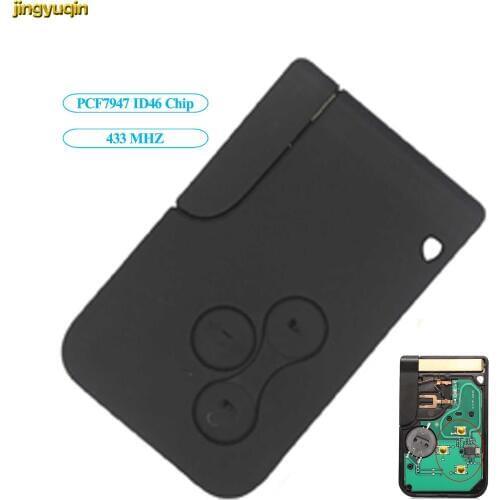 15X Smart Card Remote Key FOB 433MHZ PCF7947 ID46 Chip For Renault Megane 2 Scenic II Grand Scenic 2003-2008 3BTN PCB Ultrasonic