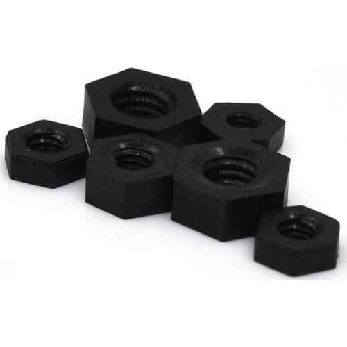 20pcs M8 M10 M12 Black Hex Nylon Nut Hexagon Plastic Nut Hexagonal Nut