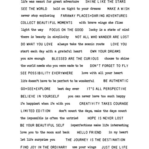 2021 New Word Essay Clear Stamps Journey and Letter Background Scrapbooking For Friend Crafts Card Making no Metal Cutting Dies