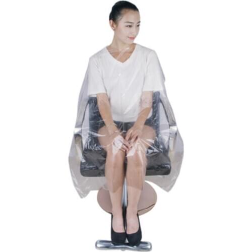 50/100 Pcs 3 size Disposable Hairdressing Capes Cutting Hair Dying PE Waterproof Apron Barber Hair Cape Hairdressing Cloth