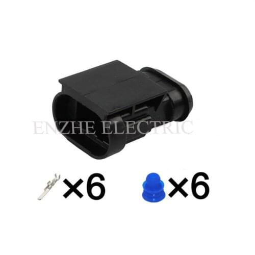 50SET car wire male cable connector 6 pin connector automotive Plug socket include terminals and seal DJ7068B-3--11