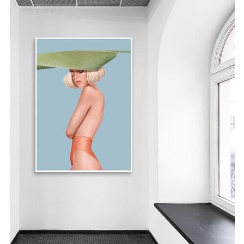 Abstract Modern Girl Nude Scandinavian Wall Art Canvas Painting Nordic Posters And Prints Wall Pictures For Living Room Decor