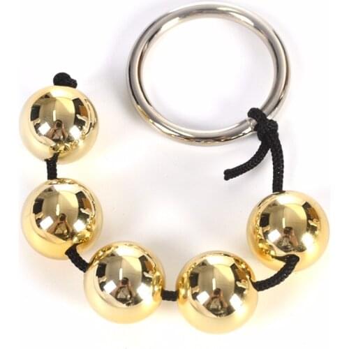 1.8cm Golden Pearl Anal Butt Plug Balls Sex Toys Anal Beads For Women Adult Products Vaginal Shrink Yin Ball Vaginal Contraction