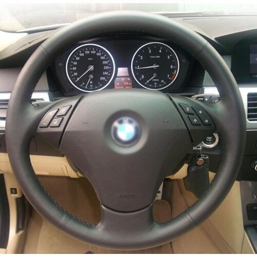Shining wheat Black Artificial Leather Car Steering Wheel Cover for BMW 523 523li 525 520li 530 535 545i E60