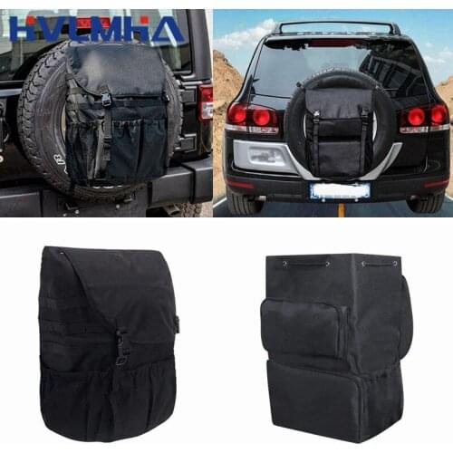 Black Outdoor Travel High-capacity Backpack Cargo Bag SUV Spare Cover Tool Tire Storage Bag Luggage Multi-pocket Backpack