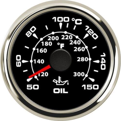 52mm Digital Oil Temperature Gauge Display with 8 color backlight For Boat Car Truck 12V 24V