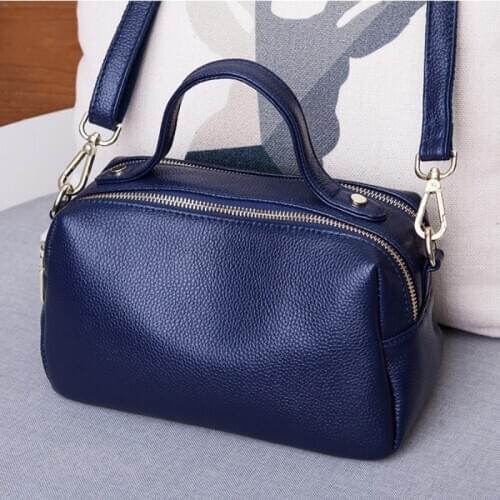 Color Pillow Simple Solid Bag Lady Genuine Leather Handbag Fashion Soft Leather Female Shoulder Bag Women Classic Crossbody Bags