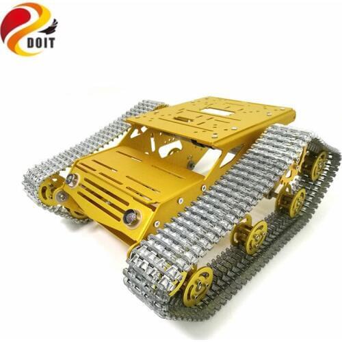 DOIT MY100 All Metal Tank Chassis Robot Chassis RC Tank Model Tracked Car with DC 9V motor+Metal Tracks+Aluminum Alloy Chassis