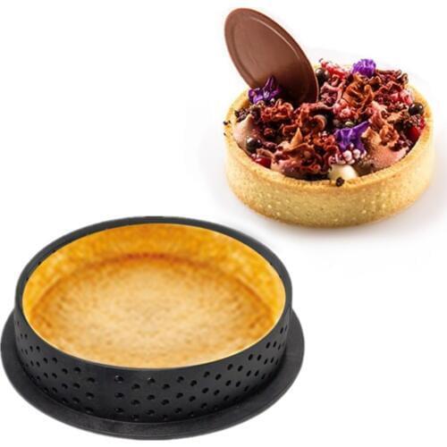 Bakeware Round Shape Ring Tart Non Stick DIY French Dessert Mousse Circle Perforated Kitchen Plastic Cake Mold Decorating Tools