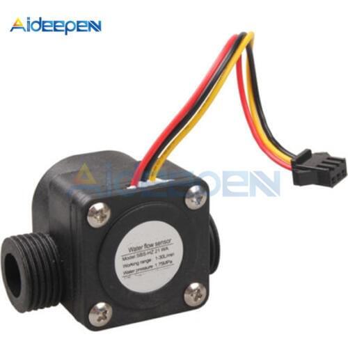 G1/2 4 Point Water Flow Sensor Fluid Flowmeter Switch Counter Hall Control Machine Flow Meter 1-30L/min 1.75MPa For Water Heater