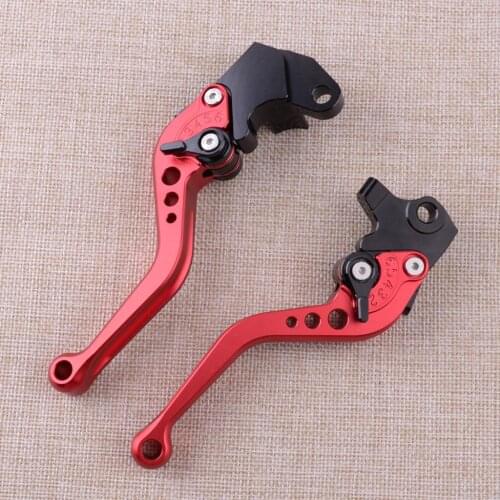 1 Pair Red CNC Aluminum Short Brake Clutch Levers 6 Position Adjustment Fit for YAMAHA YZF R125 2011 2010 2009 2008