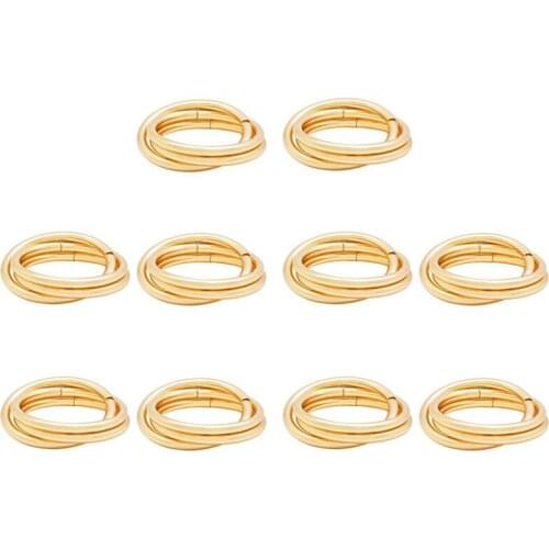 10 Pcs Circle Napkin Rings Round Napkin Holders Buckles For Wedding, Dinner Party, Table Decorations Gold-ABUX