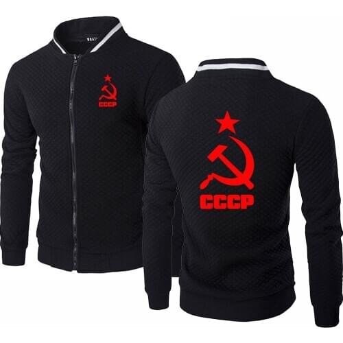 Spring Autumn Mens Flying jacket Slim Fiy Pilot jacket men CCCP Russian USSR Soviet Union Print Sweatshirt Harajuku Mens Clothes