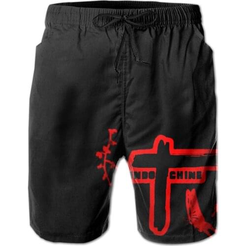 Summer Men Beach Short Breathable Quick Dry Humor Graphic Loose Indochine(1) Hawaii Printing Pants