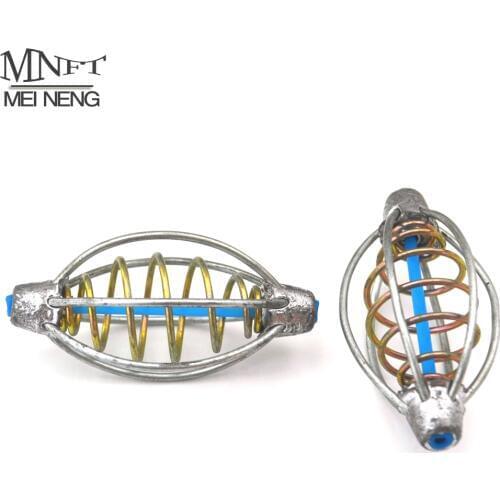 MNFT 2Pcs Spring+Lead Fishing Lures Cage Bait Holder Fish Lure Pallets Fishing Accessories For Explosion Hooks Fishing Feeders