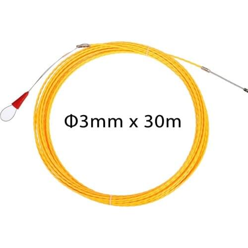30m 3mm Guide Device Fiberglass Electric Cable Push Pullers Duct Rodder Fish Tape Wire Wiring Accessories