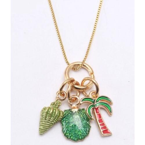 2020 New Hot Sale Children Necklace Vacation Wind Seahorse Conch Box Chain Shell Pendant Necklace