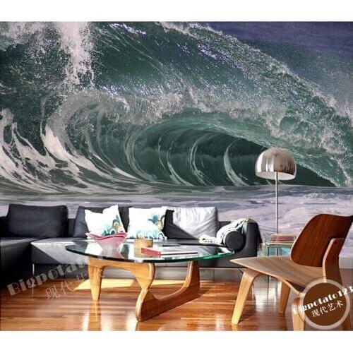 Custom 3D large murals,the waves roaring waves, living room sofa TV wall bedroom background wall paper