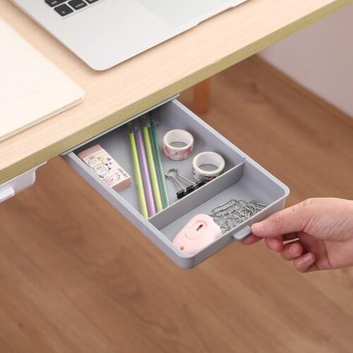 White Creative Detachable Self Adhesive Drawer Organizer Plastic Students Desk For Stationery Case Pencil Storage Box Trays