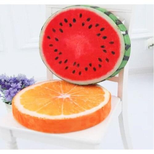 Plush Toy Creative Cartoon 3D Fruit Simulation Watermelon Macaque Pick Orange Cactus Dragon Fruit Sponge Cushion