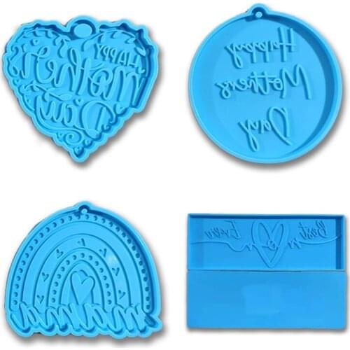 DIY Crafts Mothers Day Series Pendants Epoxy Resin Mold Keychain Silicone Mould