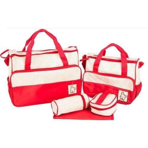 Promition! Five-piece maternidade baby diaper bags baby nappies bag mummy maternity bags ladies messenger bags handbag tote
