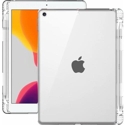 Shockproof Case For iPad Gen 8th 10.2" 2020 Transparent TPU Case for iPad7 2197 A2198 A2200 Soft Cover with Pen Holder