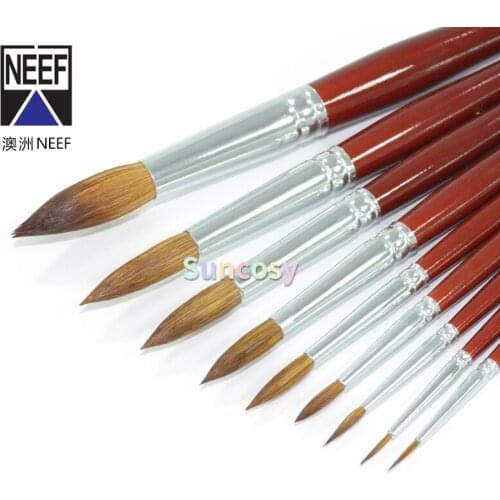 Alvaro NEEF Watercolor Series 244, Synthetic Sable Hair, Solid Wood Short Handle, Round Head Art Brush Gouache Brush