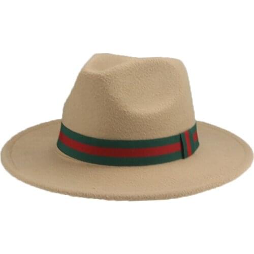 Fedoras Hats Wide Brim Solid Pink Green Coffee Formal Hats Classic Band Outdoor Luxury Decoration Women Hats Sombreros De Mujer