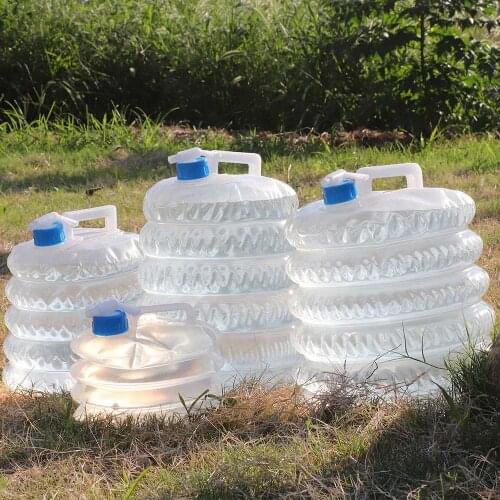 3/5/10/15L Collapsible Water Bag Outdoor Water Storage Container Leakproof Camping Fishing Sports Telescopic Water Tank Bucket