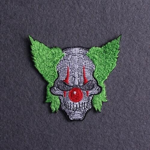 Joker Green Hair Patch Ecusson Thermocollants Embroidered Patches For Clothing Punk Skeleton Patch Iron On Patches On Clothes