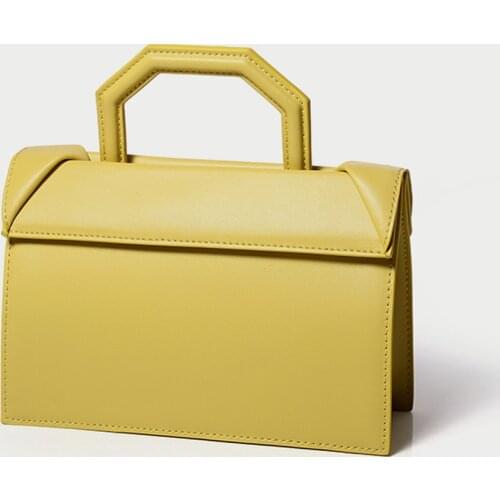 2021 New Structured Geometry Women Bag Luxury Fashion Unique Design Genuine Leather Lady Crossbody Bag With Top Handle