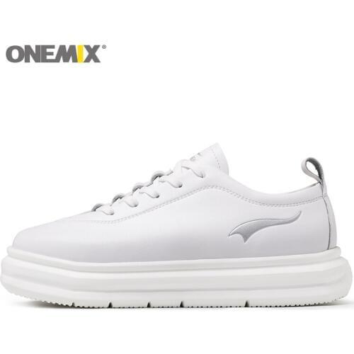 Onemix new Women Shoes Height Increasing white female platform increased shoes brand Outdoor Sneakers Increase