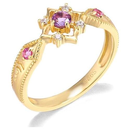 Snow country princess Ann S925 sterling silver amethyst rings for women female fine jewelry sweet wedding engagemnet gifts