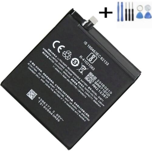 1x 3060mAh/3000mAh Battery Replacement For Meizu Mei zu Meilan M15 BA871 Smart Phone Batteries + Repair Tools kit