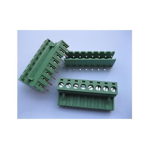 120 pcs 5.08mm Angle 8 pin Screw Terminal Block Connector Pluggable Type Green