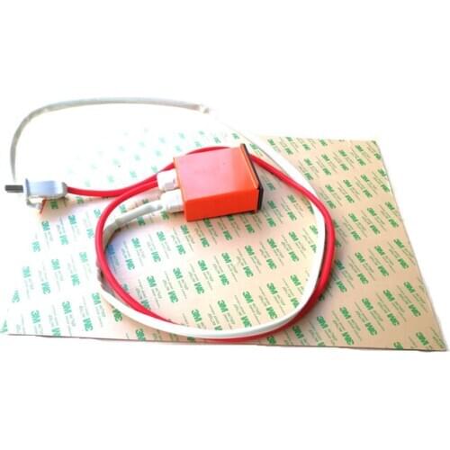120v 300w 300*400*1.5mm Silicone Rubber 3d Printer Heat Bed adhesive digital thermostat on wire 1000mm lead out from short