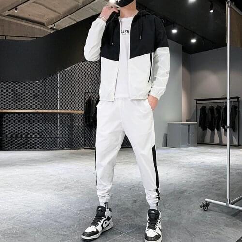 2021 Hip Hop Men And Women Tracksuit Hooded Jacket Harem Pant Patchwork Two-Piece Suits For Men Casual Sportswear Suits XS-3XL