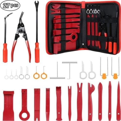 27-Piece Set Of Car Audio Disassembler For Car Modified And Disassembled Pry Plate Glue Buckle Door Nail Screwdriver Light Plier