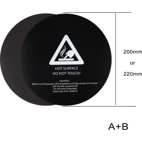 3D Printer Flexible Platform Magnetic Sticker Hotbed Heat Paper Aluminum Anti-warping Edge Easy to Take Down 200MM 220MM