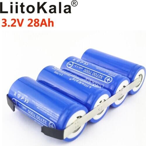 LiitoKala 3.2V LiFePO4 32700 Battery 14Ah 21ah 28ah 35ah 24Ah Continuous Discharge Maximum 55A High power battery+Nickel sheets