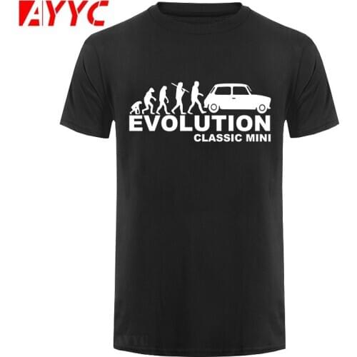 AYYC T Shirt Tshirt Austin Mini Cooper Evolution T Shirt Men S Classic Race Rally Evo Evolution 3D Printed 100% Cotton T Shirt
