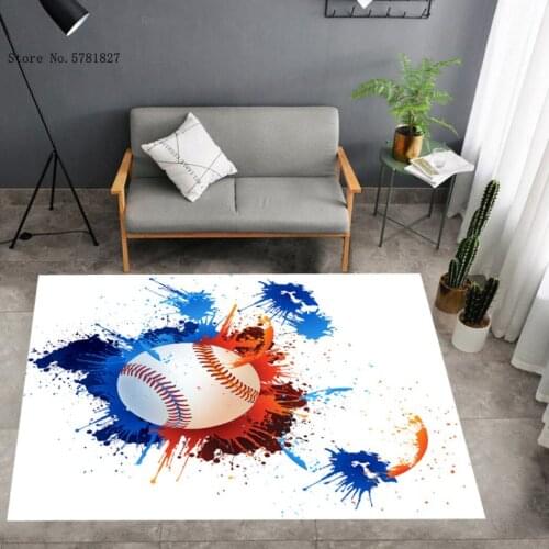 Baseball Floor Carpet 3D Print Famous Sports Floor Rug Entrance Outdoor Carpet Bedroom Living Room Baby Play Floor Rug Decor