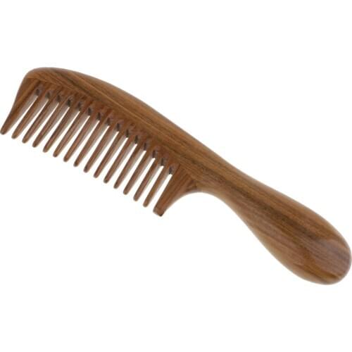 Green Sandalwood Wooden Comb Handmade Massage Hair Care Comb Anti-Static
