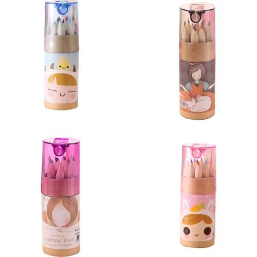 12 Colors Wooden Rainbow Pencils & Sharpener Drawing Painting Sketching Writing Pencils For Kids Adult Coloring Books Sketch Art