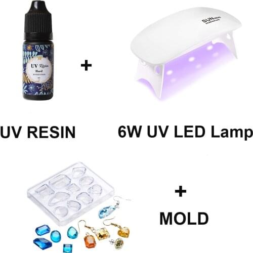 Uv gel With Ultra Violet Torch Light Lamp Fast Curing UV Resin Hard uv resin kit DIY For Jewelry Making Tools Currency Detector