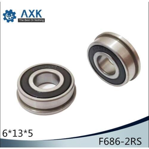 F686-2RS Bearing 6x13x5mm ( 10 PCS ) ABEC-1 Miniature Flanged F686RS Ball Bearings RF-1360DD