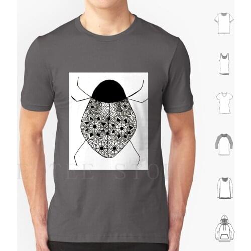 Ladybird Mandala Design T Shirt DIY Big Size 100% Cotton Ladybird Lady Bird Pattern Mandala Zen Zendoodle Zen Art Doodle