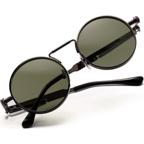 Hot sale metal round retro steampunk sunglasses women 2021 hip-hop street sunglasses men and women glasses uv400