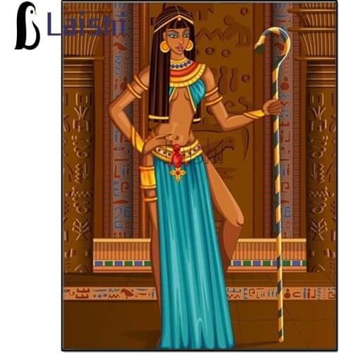 Full square round Diamond Painting Egyptian Queen Diamond Embroidery Egyptian woman Handmade Crafts Mosaic Home Decoration